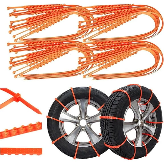 Anti Snow Chains, Snow Tire Chains, Reusable Anti-skid Snow Chains, Portable Pickup Truck and SUV Chains, Winter Tire Wheel Chains, Emergency Anti-skid Plastic Ties for Muddy Winter Roads