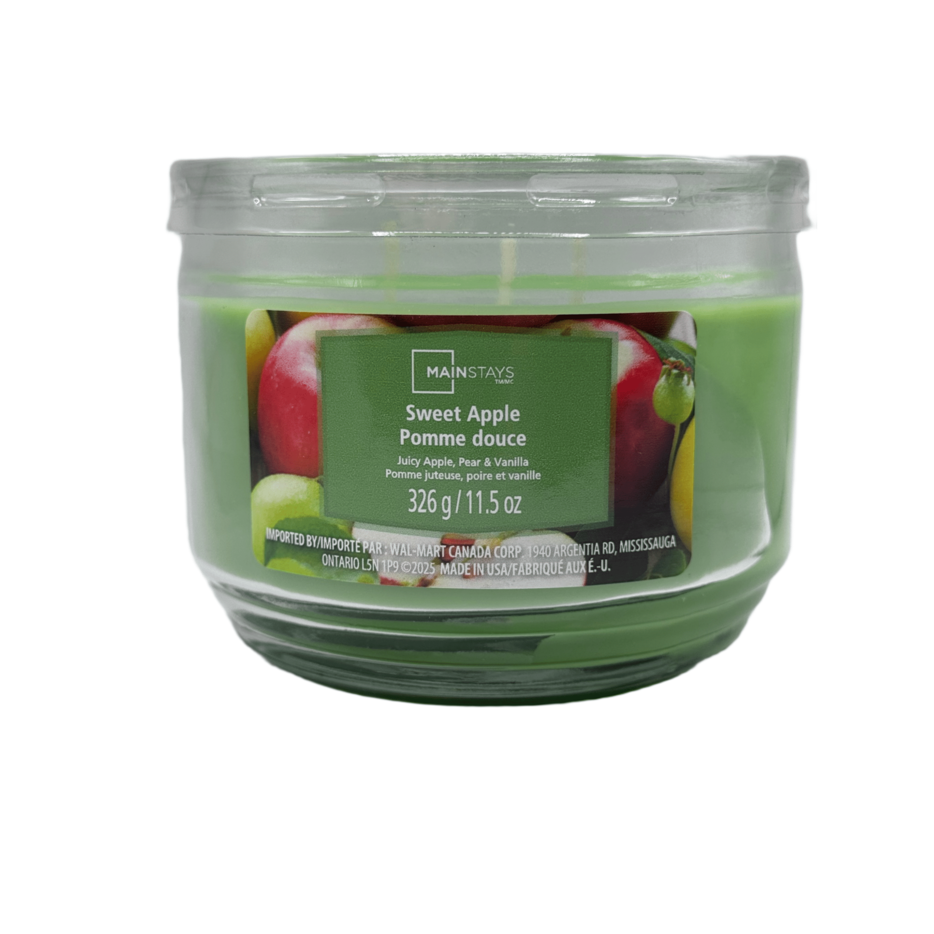 MAINSTAYS PL Sweet Apple Scented 3-Wick Glass Jar Candle, 11.5 oz, MAINSTAYS PL Sweet Apple Scented 3-Wick Glass Jar Candle, 11.5 oz