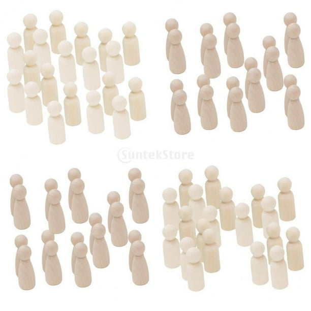 Artesanía de muñeca con clavija de madera natural,Muñecas de clavijas , clavija de madera,Muñecas de madera para personas con clavija de bricolaje,Primeros de la torta de perfecl Artesanía de muñeca con clavija de madera natural