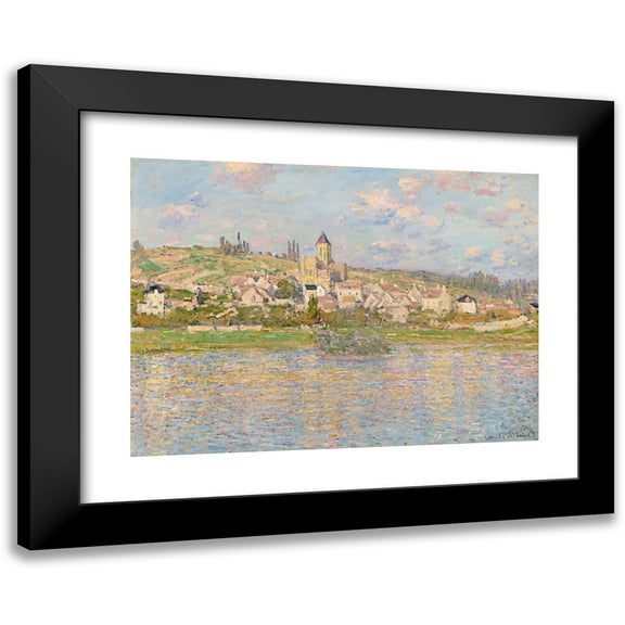 Claude Monet 14x11 Black Modern Framed Museum Art Print Titled - Vetheuil