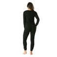 thumbnail image 3 of #followme Women's Thermal Henley Onesie - Soft and Cozy Union Suit for Winter Sleepwear and Lounging (Black, X-Small), 3 of 3