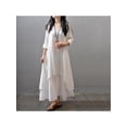 thumbnail image 4 of Lavaport Womens Ethnic Boho Cotton Linen Long Sleeve Maxi Dress Gypsy Dresses, 4 of 5