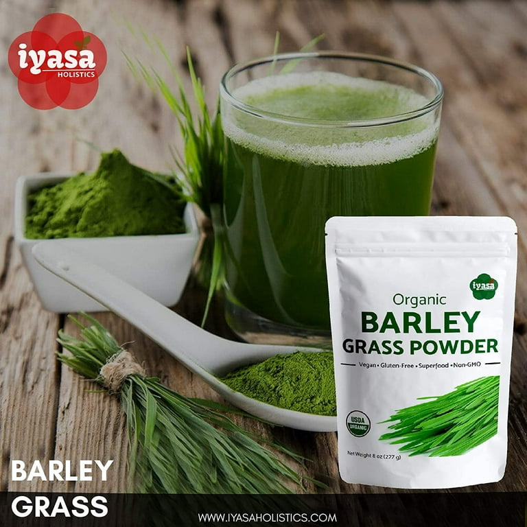USDA Organic Barley Grass Powder, Raw, Vegan, Green Super Food, Rich in  Plant Protein, Fibers and Minerals, Natural Energy Booster and Body Detox,  Resealable Pouch 4 OZ / 113 GM 