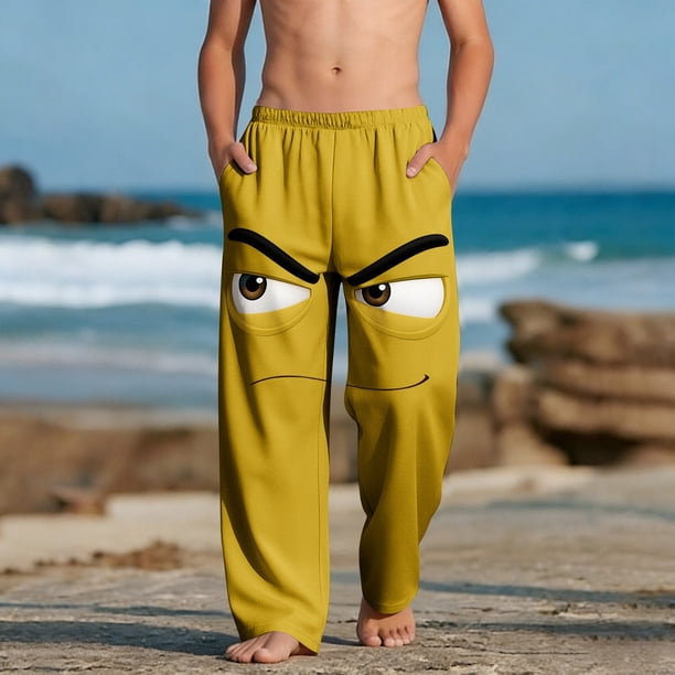 Pantalones largos para niños y niñas, de moda, estampados, casuales, de playa, con bolsillos.