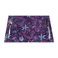 thumbnail image 1 of XMXT 6 Pcs Woven Placemats, Fashionable Purple Leaves Stain Resistant Anti-Skid Placemat for Kitchen Table, 12 x 18 inches, 1 of 6