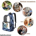 thumbnail image 4 of Xoenoiee Shark Fire Wave Print Kids Clear Backpack for Boys See Through Preschool Kindergarten Elementary School Backpack Transparent Bookbag Schoolbag Daypack with Adjustable Padded Straps, 4 of 7