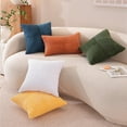 thumbnail image 6 of Pack of 2,Rust Boho Corduroy Pillow Covers Decorative Throw Pillow Covers Soft Solid Couch Pillowcases Cross Patchwork Textured Cushion Covers for Living Room Bed Sofa 18x18 inch, 6 of 8