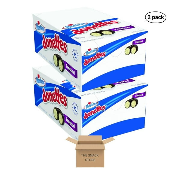 The Snack Store Bundle Hostess Donettes Frosted, 3 Ounce, 2 Boxes of 10 Count (6 Mini Donuts), 120 Total Donettes!