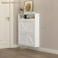 thumbnail image 3 of Shoe Cabinet with 3 Flip Drawers, Narrow Shoe Entryway Cabinet, Modern Wall-Mounted Shoes Cabinet, Front Door Shoes Organizer with Open Top Shelf, Hidden Space-Saving Organizer, 3 of 10