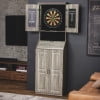 thumbnail image 5 of Accudart Standing LED Bristle Dartboard Cabinet Set - Weathered Grey Finish - Brazilian Sisal Dartboard - Built-In Storage - Protective Velvet Backboard - Dual Chalkboards and 6 Darts, 5 of 5