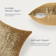 thumbnail image 3 of Phantoscope Set of 2 Sparkling Velvet Throw Pillow Covers 12 x 20, Soft Gold Glitter Decorative Cushion Covers for Couch Bed Chair, Gold, 3 of 8