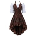 thumbnail image 3 of Ropa Steampunk Disfraz Steampunk para mujer Vestido con corsé debajo del busto Blusa renacentista de talla grande Disfraz de pirata medieval para Halloween, 3 of 5