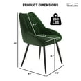 thumbnail image 3 of Modern Fabric Dining Chairs Set of 2, Upholstered Chairs with Backrest for Kitchen, Green, 3 of 7