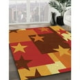 thumbnail image 2 of Ahgly Company Indoor Round Patterned Neon Orange Area Rugs, 4' Round, 2 of 6