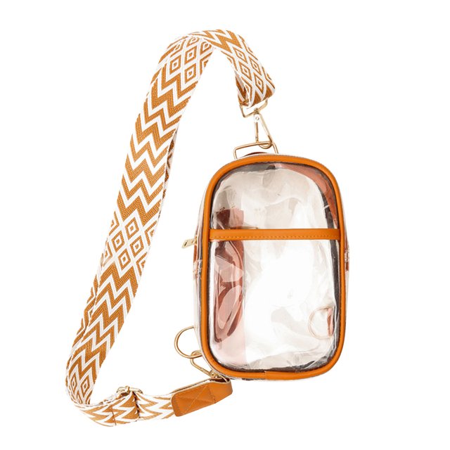 TopLLC Sac Bandoulière Transparent, Sac à Main en PVC Transparent avec Sangle Ajustable Style Bohème, Sac de Poitrine Décontracté Imperméable Approuvé pour Stade Sac d'Épaule Transparent pour Concerts Sports Festivals