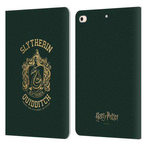 Head Case Designs Officially Licensed Harry Potter Deathly Hallows X Slytherin Quidditch Leather Book Wallet Case Cover Compatible with Apple iPad mini (2019)