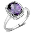thumbnail image 1 of Bague en Acier Inoxydable Poli pour Femmes avec CZ de Qualité AAA en Améthyste - Taille 8, 1 of 1