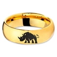 thumbnail image 2 of Tungsten Bulky Rhino Rhinoceros Band Ring 7mm Men Women Comfort Fit 18k Yellow Gold Dome Polished, 2 of 4