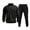 Black, variant on SGMVNU Mens Sweatsuit Soft Fall Winter Solid Sweatshirt For Outdoor Workout Wear Fashion Layering Outfit 2 Piece Fall Outfits Sport Sweat Suit(Dark Gray, 3XL)
