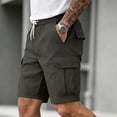 thumbnail image 5 of TKKCS Mens Relaxed Fit Cargo Shorts- Breathable Lightweight Elastic Wasit Casual Drawstring Outdoor Hiking Shorts With Multi Pockets Gray Size XL, 5 of 7