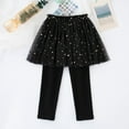 thumbnail image 5 of Povozer Girls Winter Pants Leggings with Tutu Skirts Stretch Warm Jegging(Black,3-4Y), 5 of 5