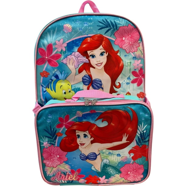 Mochila Ruz Group Little Mermaid azul-rosa de 40 cm con fiambrera