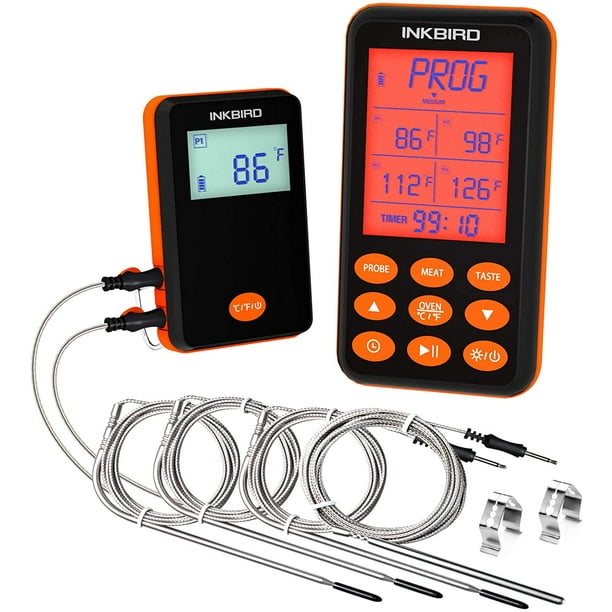 Inkbird Irf 4s Wireless Meat Thermometer For Grilling And Smoking 1500ft Waterproof Digital Cooking Food Oven Grill Thermometer With Timer Alarm 4 Probes For Bbq Thermometer Walmart Walmart 