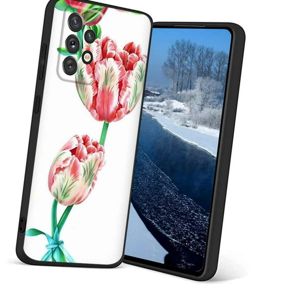 Compatible with Samsung Galaxy A32 5G Phone Case, tulips-flowers-5 Case Silicone Protective for Teen Girl Boy Case for Samsung Galaxy A32 5G