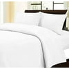 Pacific Linens Solid White Twin 2-Pc Duvet Cover and Sham Set, 200 Thread Count Poly-Cotton Blend, Luxurious Hotel Quality, Elegant Breathable and Durable