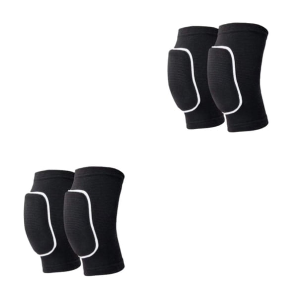 Soidarity Rodilleras de tela transpirable de alta elasticidad para deportes y baile, voleibol, rodilleras deportivas para niños, negro + blanco, Negro+Blanco Como se muestra 2piezas