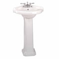 thumbnail image 6 of Portsmouth 22'' Corner Pedestal Bathroom Sink Small White Wash Basin Overflow and 4" Centerset Faucet Holes - Grade A Porcelain Sink Renovators Supply, 6 of 14