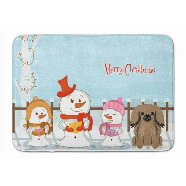 Carolines Treasures BB2433RUG Merry Christmas Carolers Pekingnese Tan Machine Washable Memory Foam Mat