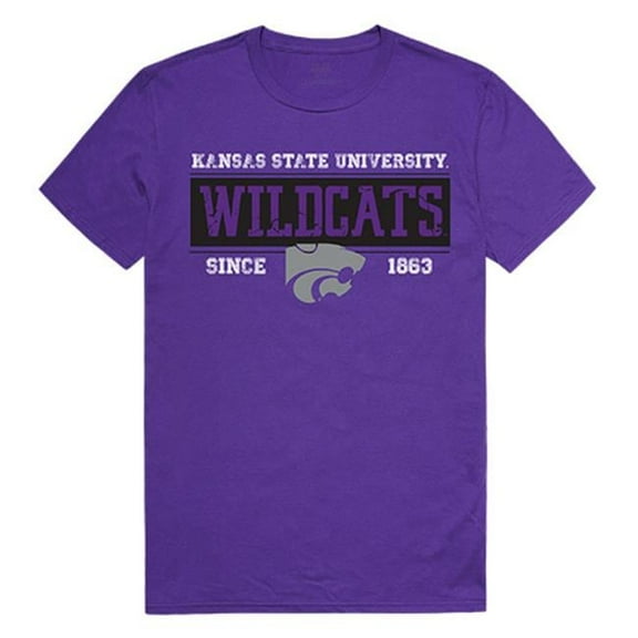 W Republic Apparel 507-127-328-01 Kansas State Established Mens Tee, Purple - Small