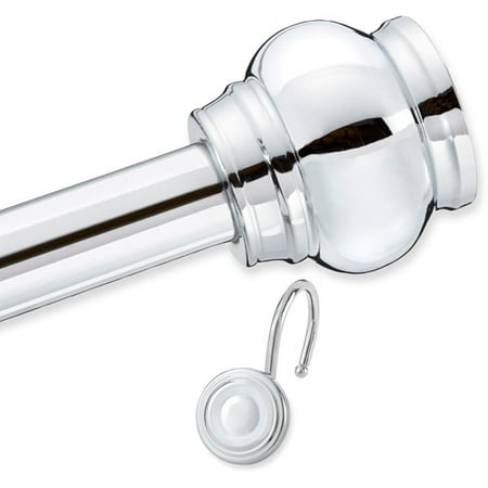 Elegant Home Fashions Circle Decorative Shower Rod and Hooks Set