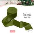 thumbnail image 2 of Uxcell Velvet Ribbons, Crinkled Handmade Frayed Edge Vintage Ribbons for Gift Wrapping Christmas Tree Ornament Olive Green, 2 of 3