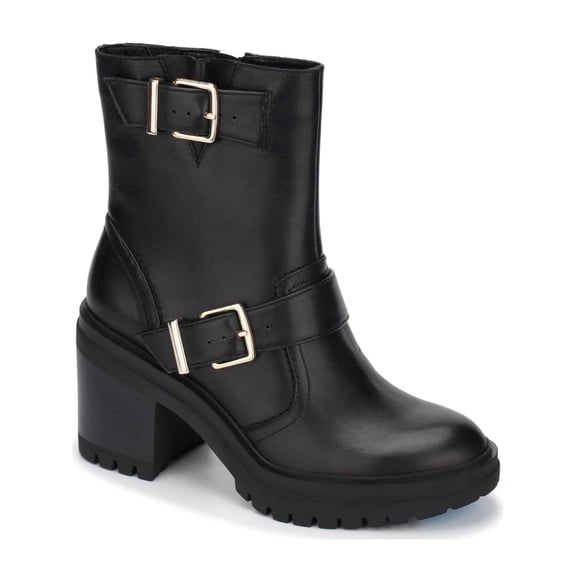 Kenneth Cole New York Womens RHODE HEEL BUCKLE  FAUX LEATHER CASUAL Ankle Boots
