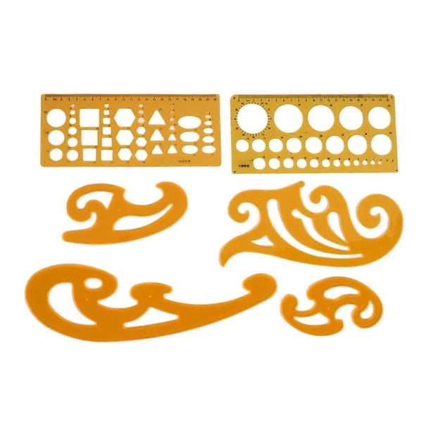 French Ruler Template 6 Pieces French Curve and Template Ruler Set Drawing Template Tool ...