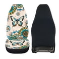 thumbnail image 2 of Jeiento Butterfly Auto Seat Covers for Cars Front Bucket Seats Stretch Car Seat Cover Front Seats Only Vintage Boho Floral Car Bucket Seat Cover Fit for Most Cars SUV Van Interior Accessory, 2 of 6