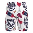 thumbnail image 6 of Kll Red Wine Glass Bottle Men'S Casual Summer Beach Shorts Hawaiian Shorts With Pockets-Large, 6 of 9