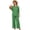 Dark Green, variant on Two Piece Sets For Women Spring Travel Vacation Outfits 2026 Casual Linen Blend Button Down Long Sleeve Shirt And Elastic Waist Wide Leg Pants Set For Daily Wear And Office Casual 2XL Wine