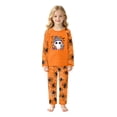 thumbnail image 3 of Family Halloween Pajama Set Long Sleeve Crew Neck, Soft Halloween Family Pajamas with Ghost Colorful Hat Print, Spooky Matching Halloween Pajamas Sleepwear, 3 of 7