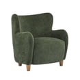 thumbnail image 2 of Christopher Knight Home Mid-Century Modern Velvet Wingback Accent Chair with Birch Legs, Olive Green, 2 of 9