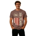 thumbnail image 5 of 250th Anniversary USA Shirt Men Short Sleeve Breathable American Flag T-Shirt 4th of July Shirts for Men Brown XXL, 5 of 5