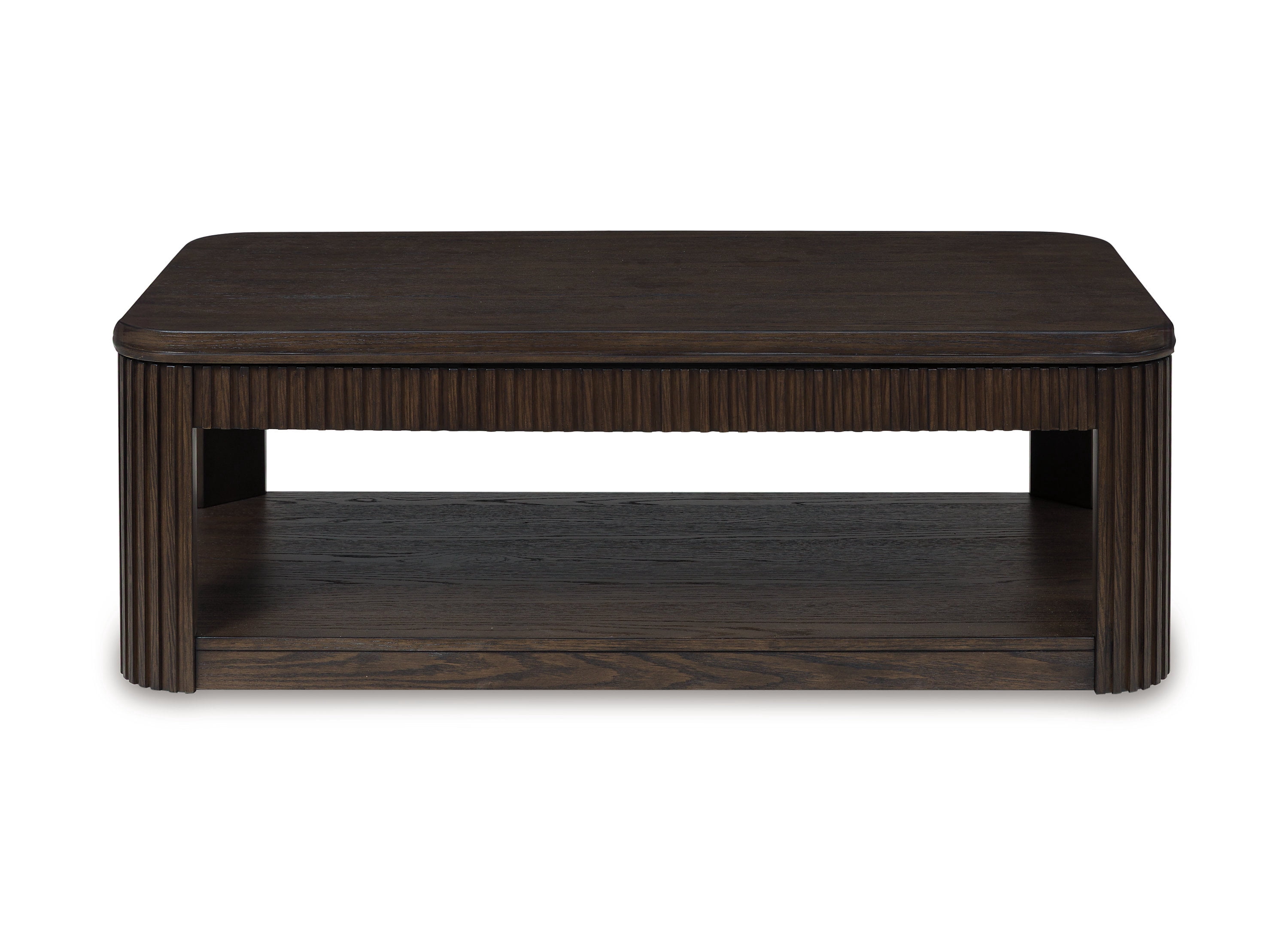 Signature Design by Ashley Carlibrie Lift Top Coffee Table, Brown Contemporary Cocktail Table with Shelf and Casters