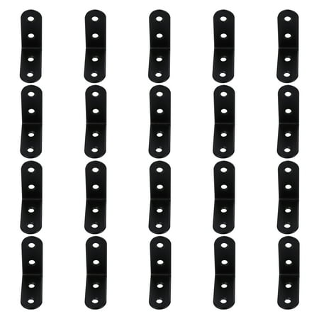 

COSLUS 20pcs Thickened Stainless Steel Corner Angle Bracket Fixed Fittings (Black)
