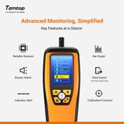 Temtop Advanced Air Quality Monitor for CO2, PM2.5, PM10, with Audio Alarm, Temp & Humidity Insights, Plus Data Export for In-depth Analysis, M2000C 2ND
