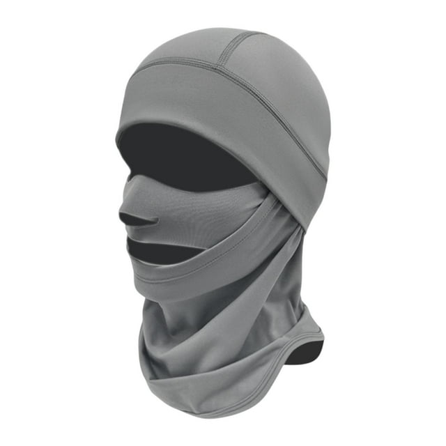 DYNWAVECA Winter Ski Warm Riding Hood Lining Cycling Face Cover Full Face for Running Outdoor Activities Bike Riding Grey