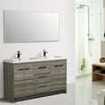 thumbnail image 2 of Eviva Lugano 60" Ash Modern Bathroom Vanity with White Integrated Acrylic Double Sink, 2 of 5