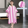 thumbnail image 4 of Hooded Beach Towels for Boys| Girls | Teens (8-16Years), 100% Thick Poncho Towel Robe for Kids, Perfect for Pool, Beach, Bath and Gifts, Grey Cabana Stripe Design, 4 of 4