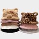 thumbnail image 2 of Vintage Fluffy Bucket Hat Little Devil Pointed Ears Faux Rabbit Fur Hat Fisherman Cap Ear for Protection Wide Brims Warm White, 2 of 4